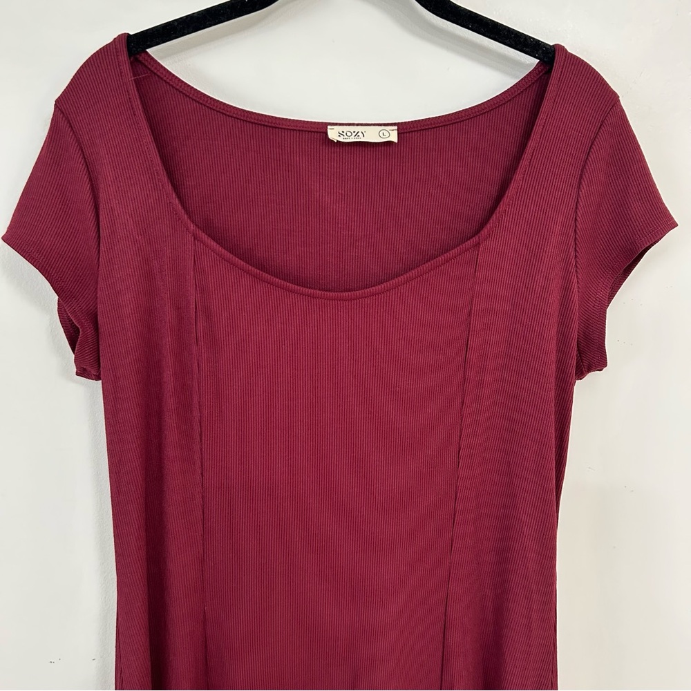 SOZY Burgundy Maxi Dress size 10 - Picture 6 of 9